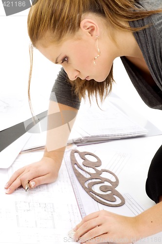 Image of architect girl at work