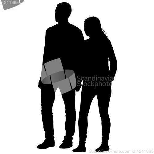 Image of Couples man and woman silhouettes on a white background. illustration