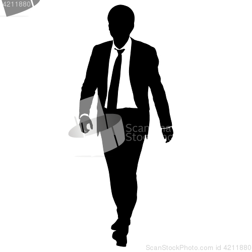 Image of Silhouette businessman man in suit with tie on a white background. illustration