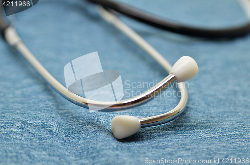 Image of Medical Stethoscope on a blue background