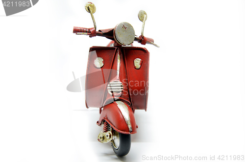 Image of Red old vintage scooter