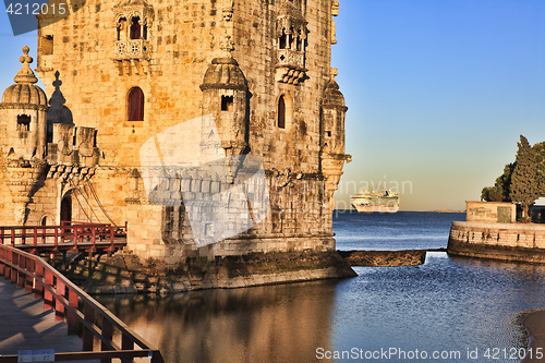 Image of Belem Tower - Torre De Belem In Lisbon, Portugal 