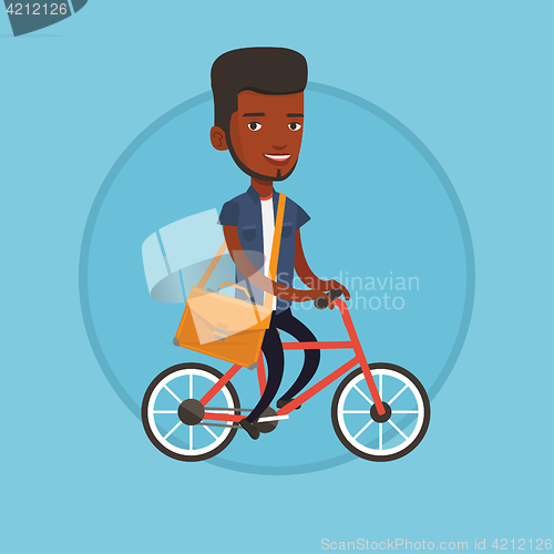 Image of Man riding bicycle vector illustration.