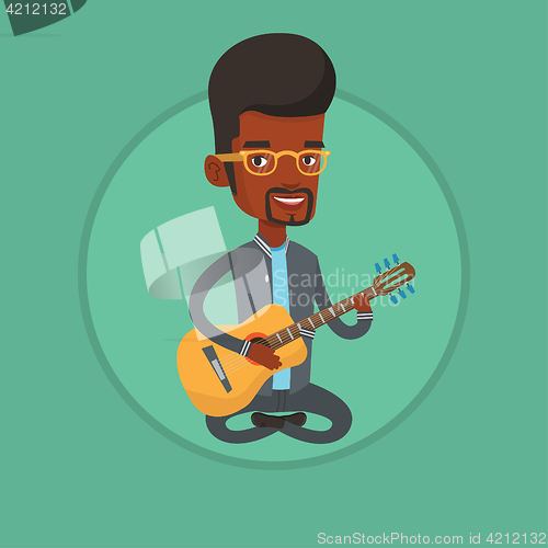 Image of Man playing acoustic guitar vector illustration.