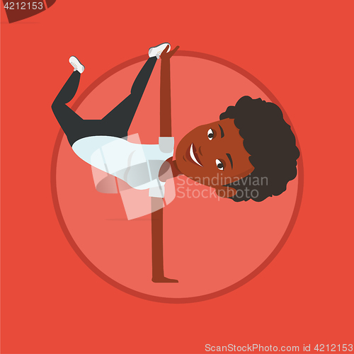 Image of Young woman breakdancing vector illustration.