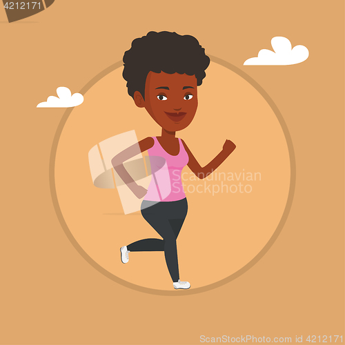 Image of Young woman running vector illustration.