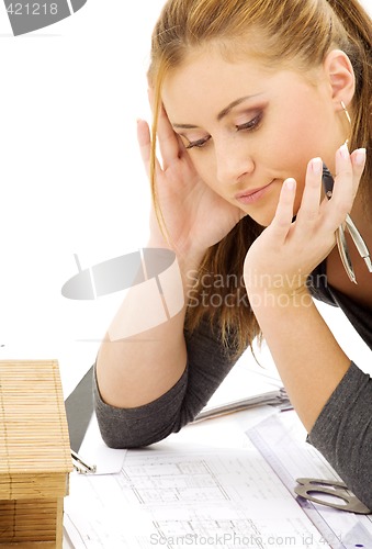 Image of architect girl at work