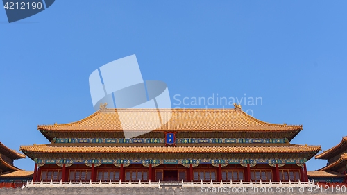 Image of Traditional Chinese building under blue sky