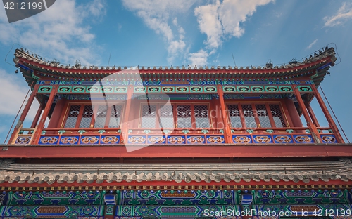 Image of Traditional Chinese building under blue sky