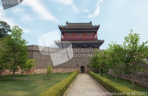 Image of Traditional Chinese building under blue sky