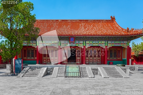 Image of Traditional Chinese building under blue sky