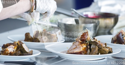 Image of Preparing meat on the table