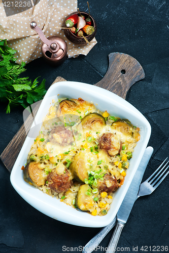 Image of vegetables with meatballs