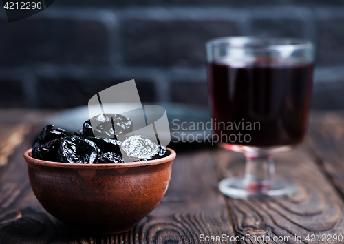 Image of drink and dry plums