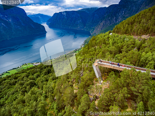 Image of Stegastein Lookout Beautiful Nature Norway.