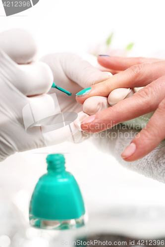 Image of Pastel nails, green nail polish