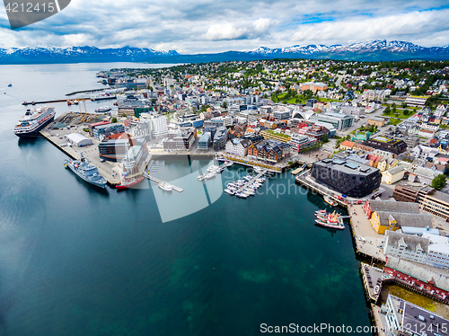 Image of View of a marina in Tromso, North Norway