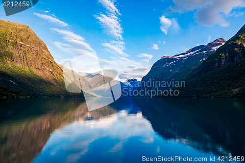 Image of lovatnet lake Beautiful Nature Norway.