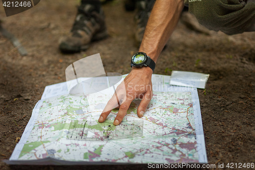 Image of Navigating with map and compass