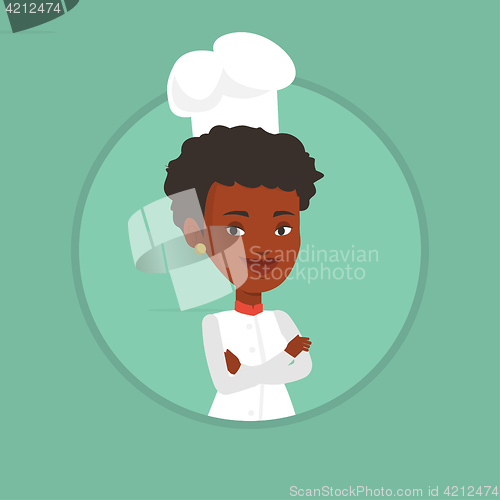 Image of Confident female chef with arms crossed.