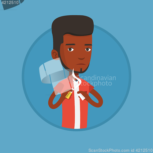 Image of Young man quitting smoking vector illustration.