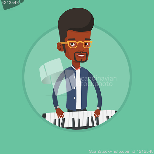 Image of Man playing piano vector illustration.