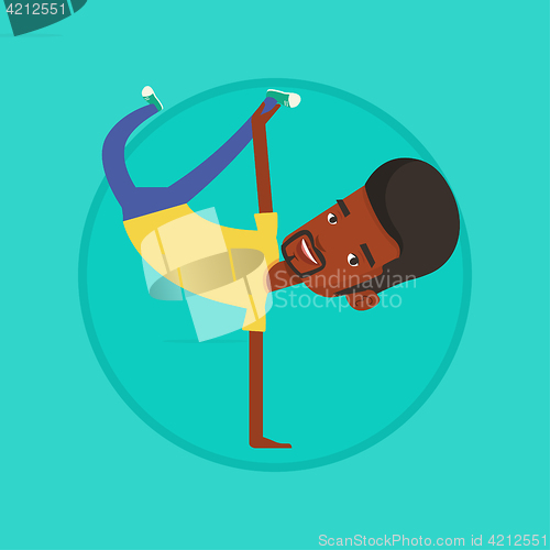 Image of Young man breakdancing vector illustration.