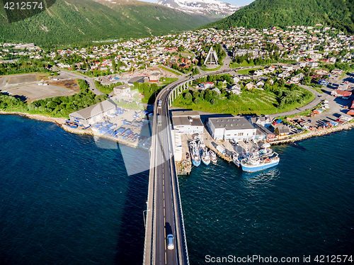 Image of Bridge of city Tromso, Norway