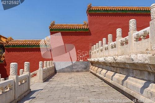 Image of Traditional Chinese building under blue sky