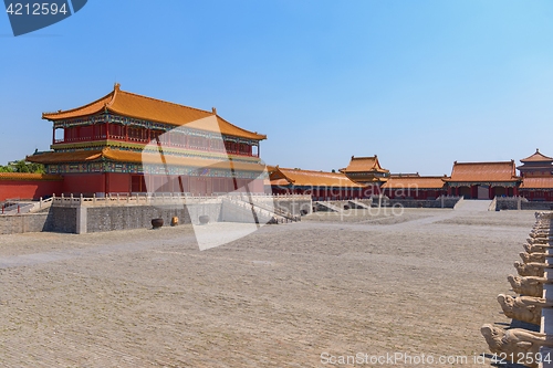 Image of Traditional Chinese building under blue sky