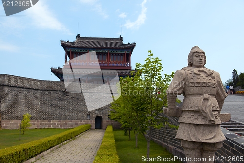 Image of Traditional Chinese building under blue sky