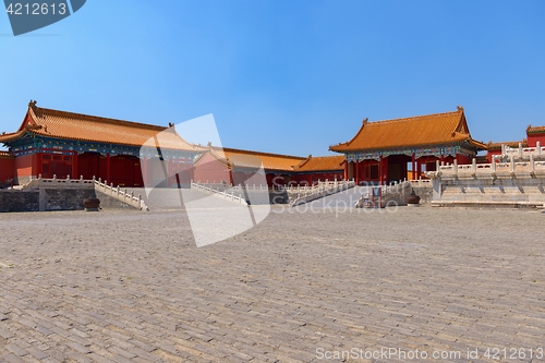 Image of Traditional Chinese building under blue sky