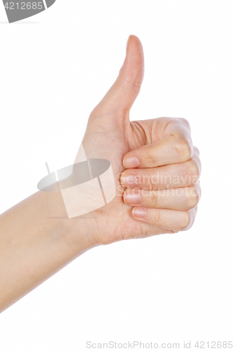 Image of hand showing thumb up