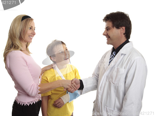 Image of Parent thanking doctor