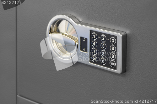 Image of Digital safe lock code on a Safety box bank