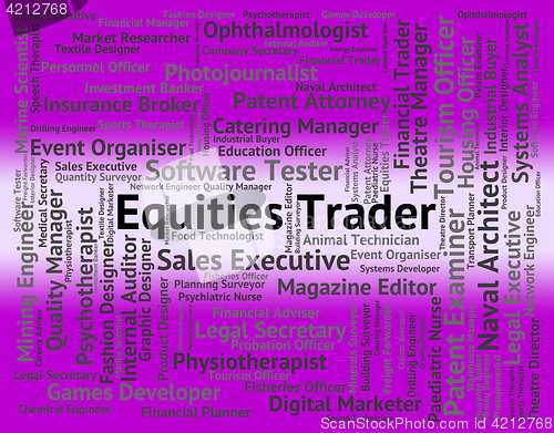 Image of Equities Trader Shows Stock Market And Businessman
