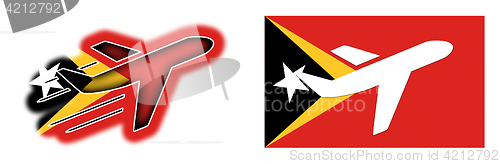 Image of Nation flag - Airplane isolated - East Timor