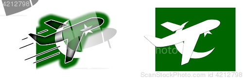 Image of Nation flag - Airplane isolated - Pakistan