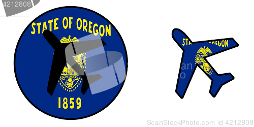 Image of Nation flag - Airplane isolated - Oregon