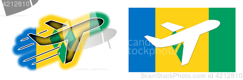 Image of Nation flag - Airplane isolated - Saint Vincent and the Grenadin