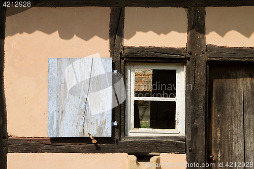 Image of Detail of half timbered house at the ecomusee in Alsace