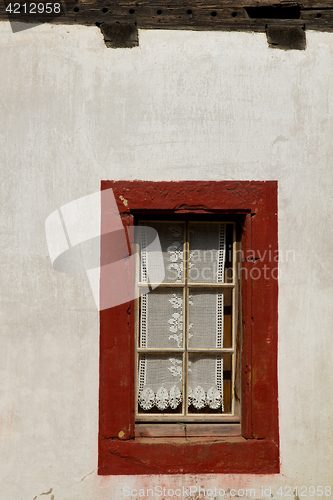 Image of Detail of half timbered house at the ecomusee in Alsace