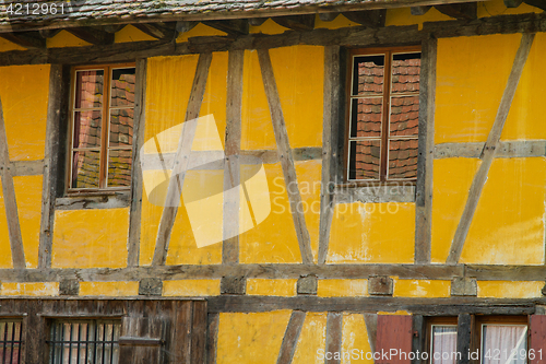 Image of Half timbered house details at the ecomusee in Alsace