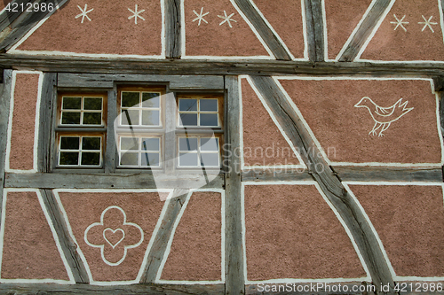 Image of Half timbered house details at the ecomusee in Alsace