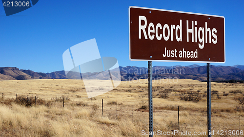 Image of Record Highs brown road sign