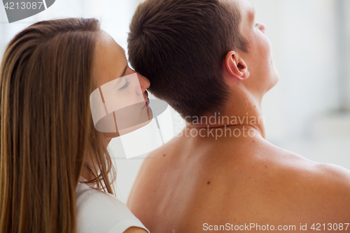 Image of Lifestyle. Beautiful couple in bed