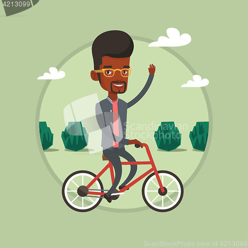 Image of Man riding bicycle vector illustration.
