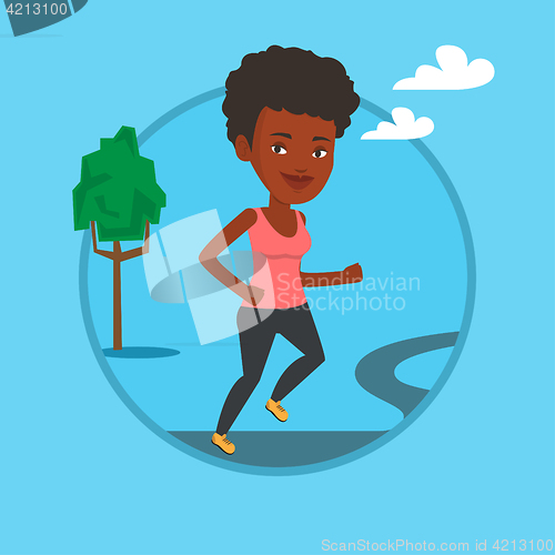 Image of Young woman running vector illustration.
