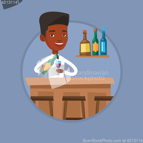 Image of Bartender standing at the bar counter.