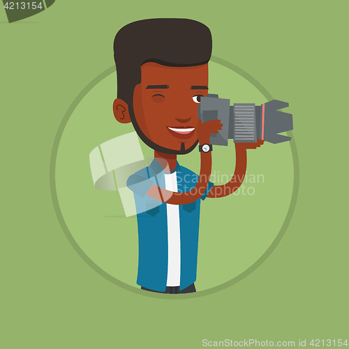 Image of Photographer taking photo vector illustration.